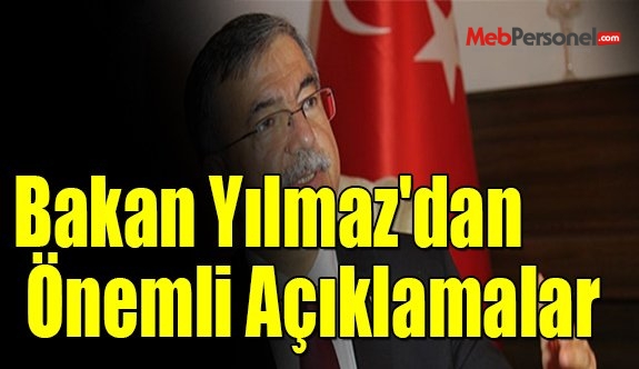 Bakan Yılmaz'dan Önemli Açıklamalar