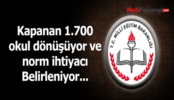 Kapanan 1700 okul dönüştürülecek