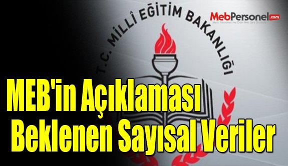 MEB'in Açıklaması Beklenen Sayısal Veriler