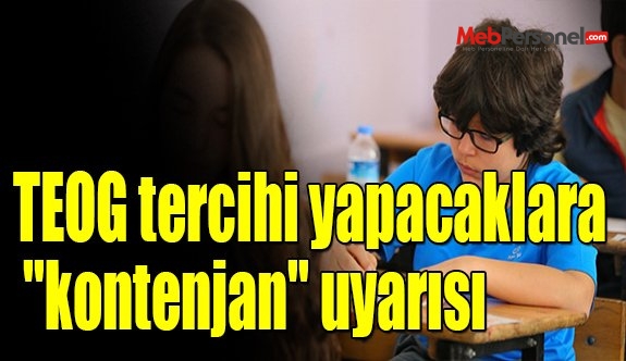 TEOG tercihi yapacaklara "kontenjan" uyarısı