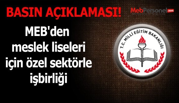 MEB'den meslek liseleri için özel sektörle işbirliği