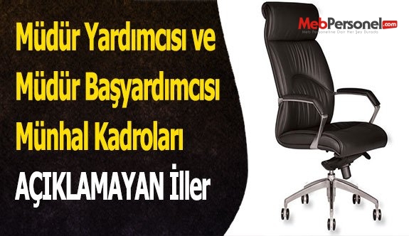 Müdür Yardımcısı ve Müdür Başyardımcısı Münhal Kadroları AÇIKLAMAYAN İller