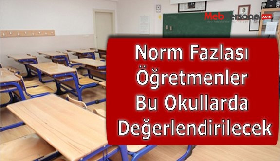 Norm Fazlası Öğretmenler Bu Okullarda Değerlendirilecek