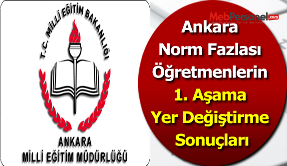 Ankara Norm Fazlası Öğretmenlerin 1. Aşama Yer Değiştirme Sonuçları