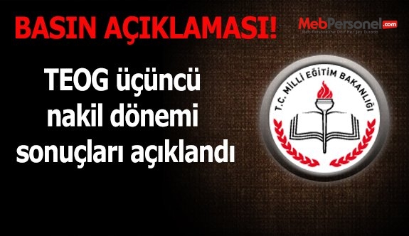 TEOG üçüncü nakil dönemi sonuçları açıklandı