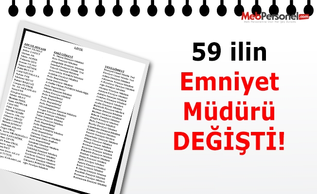 59 ilin emniyet müdürü değişti