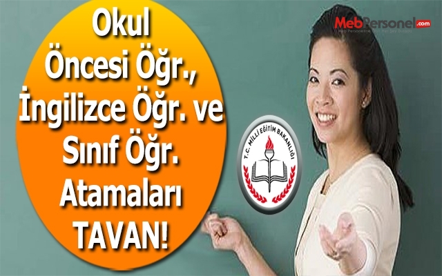 Okul Öncesi, İngilizce ve Sınıf Öğretmenliği Atamaları Tavan Yapacak