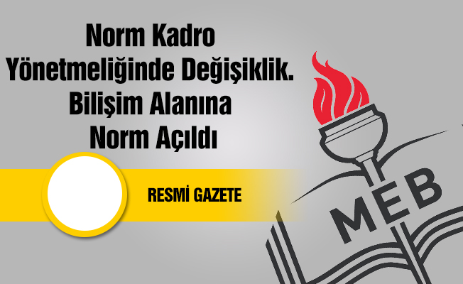 Norm/Kadro Yönetmeliğinde Değişiklik. Bilişim Alanına Norm Açıldı