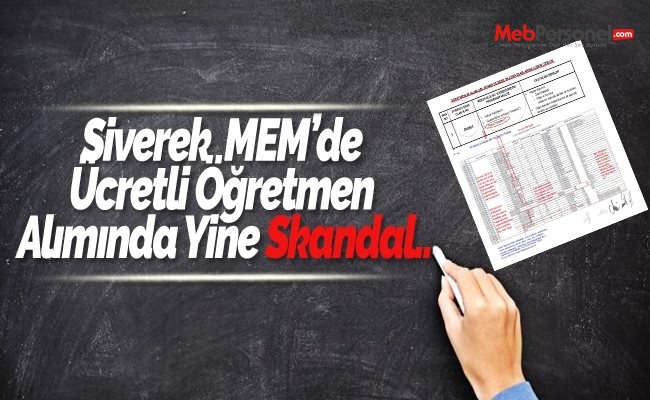 Siverek MEM'de Ücretli Öğretmen Alımında Yine Skandal