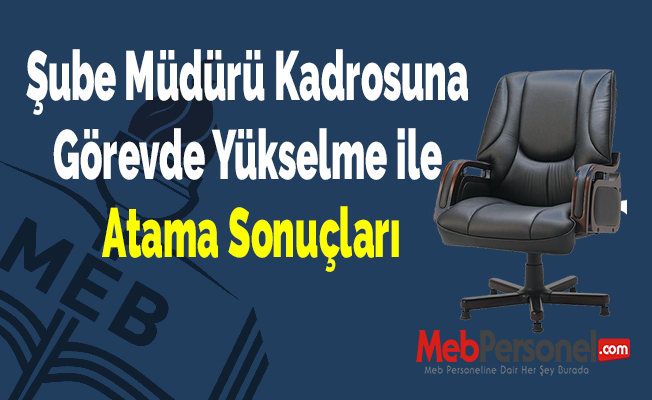 Şube Müdürü Kadrosuna Görevde Yükselme ile Atama Sonuçları