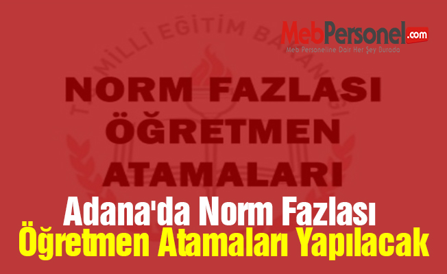 Adana'da Norm Fazlası Öğretmen Atamaları Yapılacak