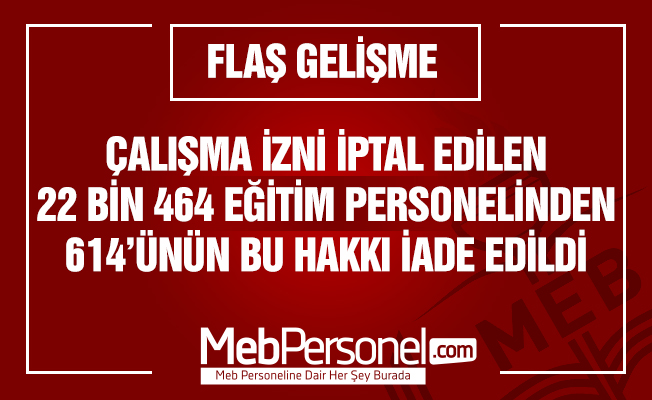 Çalışma izni iptal edilen 614 kişiye çalışma hakkı iade edildi