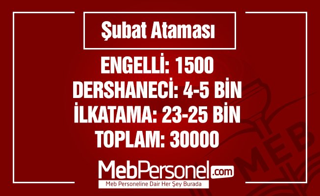 Şubat'ta 23-25 Bandında Öğretmen Atanabilir!