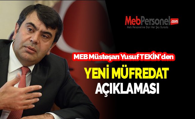 Yusuf Tekin'den ''Yeni Müfredat'' Açıklaması