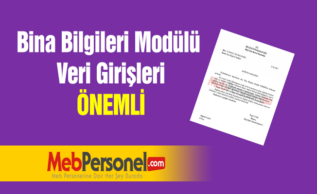 Bina Bilgileri Modülü Veri Girişleri-ÖNEMLİ