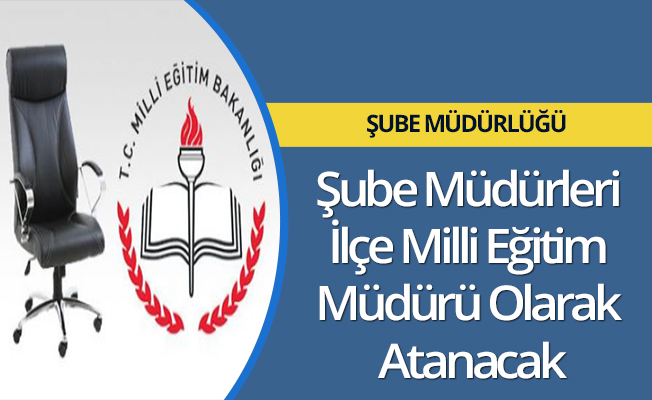 Şube Müdürleri İlçe Milli Eğitim Müdürü Olarak Atanacak