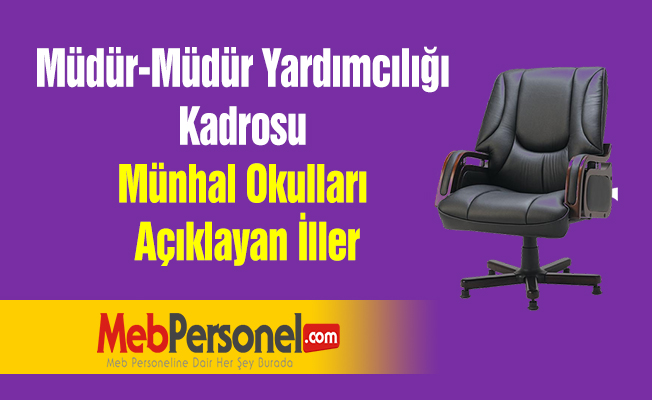 Müdür-Müdür Yardımcılığı Kadrosu Münhal Okulları Açıklayan İller - 81 İL