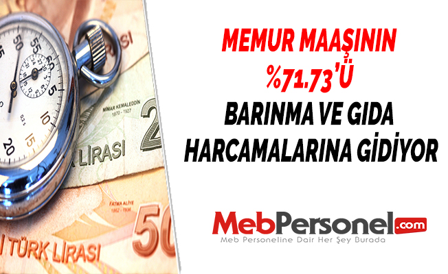 MEMUR MAAŞININ %71.73’Ü BARINMA VE GIDA HARCAMALARINA GİDİYOR