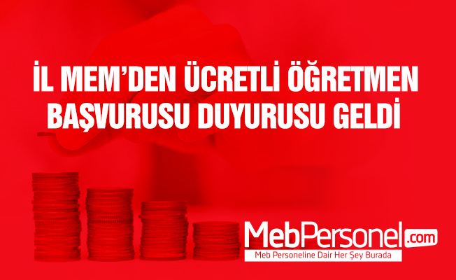 ÜCRETLİ ÖĞRETMEN BAŞVURULARI