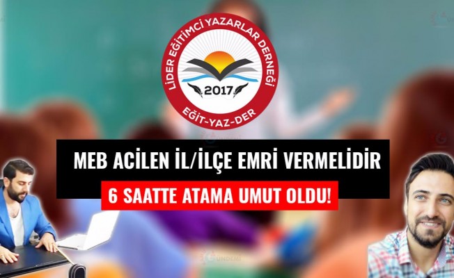 MEB acilen il/ilçe emri vermelidir