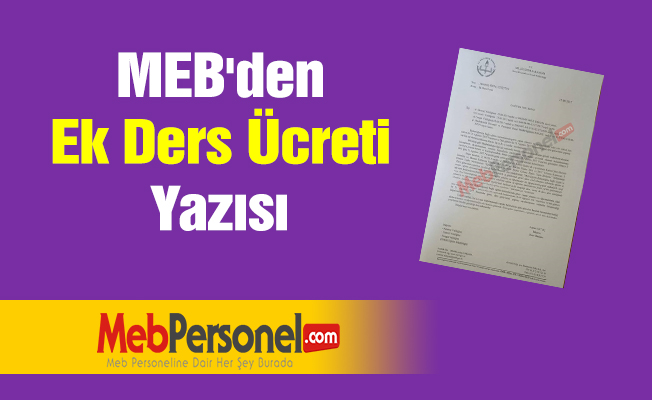 MEB'den Ek Ders Ücreti Yazısı