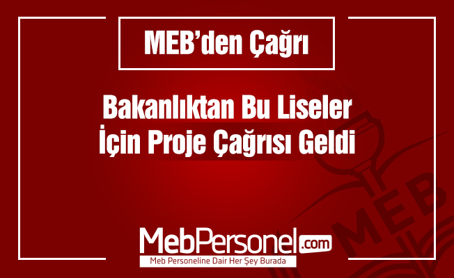 MEB'den proje çağrısı