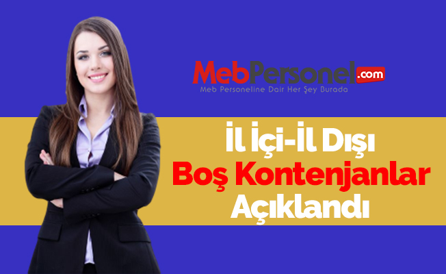 İl İçi-İl Dışı Boş Kontenjanlar Açıklandı