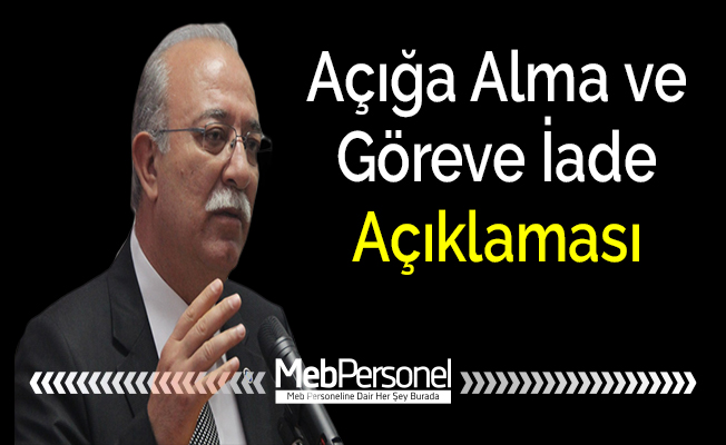 Koncuk'tan Açığa Alma ve Göreve İade Açıklaması