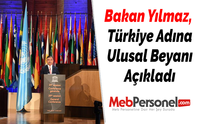 Bakan Yılmaz,  Türkiye Adına Ulusal Beyanı Açıkladı