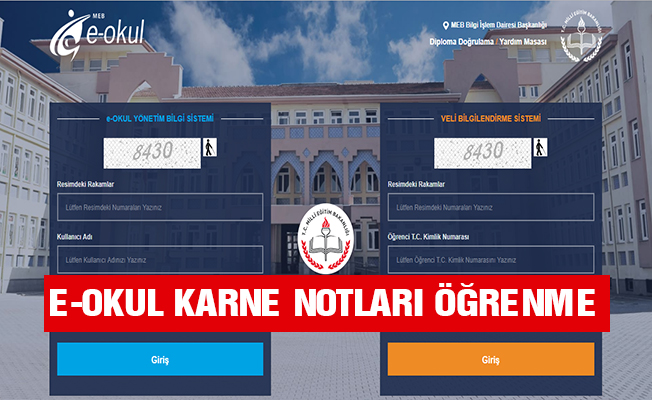 E-OKUL Karne Notları Öğrenme