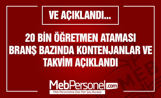 20 Bin Öğretmen Atama Takvimi Yayınlandı