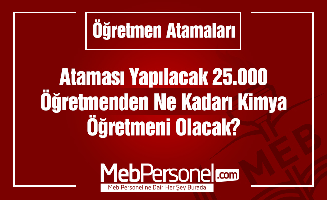 Kimya Öğretmenliği Kontenjan Tahminleri- MEB 2018