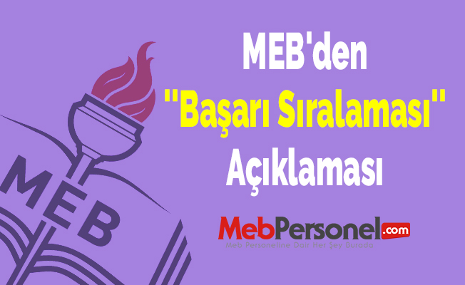 MEB'den ''Başarı Sıralaması'' Açıklaması