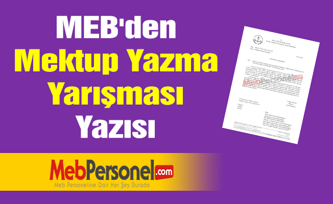 MEB'den ''Mektup Yazma Yarışması'' Yazısı