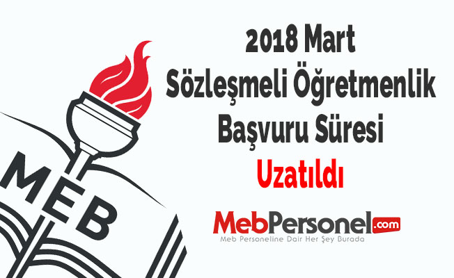 2018 Mart Sözleşmeli Öğretmenlik Başvuru Süresi Uzatıldı