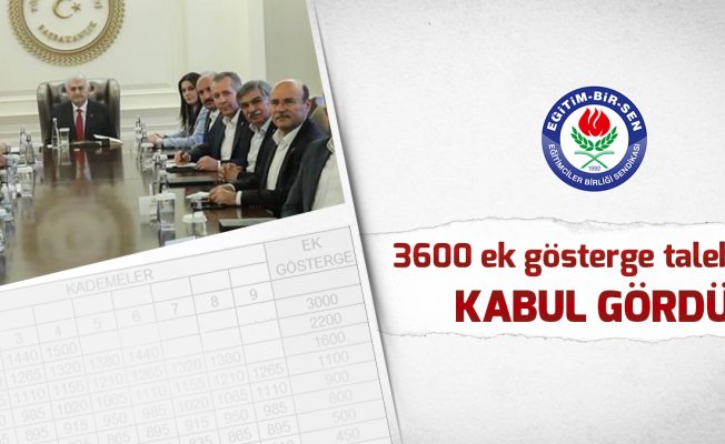 3600 ek gösterge talebimiz kabul gördü