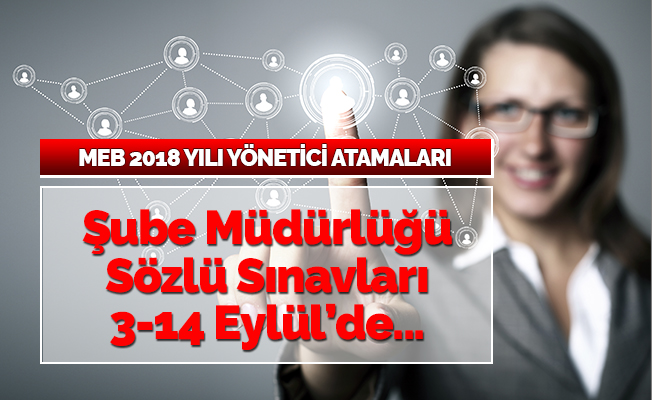 MEB Şube Müdürlüğü Sözlü Sınav Tarihleri