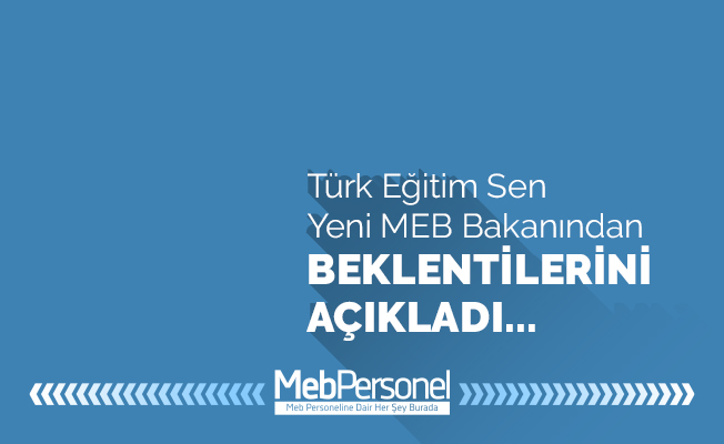 Türk Eğitim Sen'in Yeni Milli Eğitim Bakanından Beklentileri