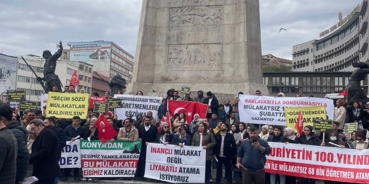 Atama Bekleyen Öğretmenler Mülakatsız 68 Bin Talebi İçin Ulus'ta Toplanıyor