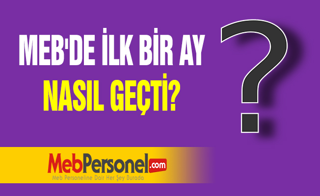 MEB'DE İLK BİR AY NASIL GEÇTİ?
