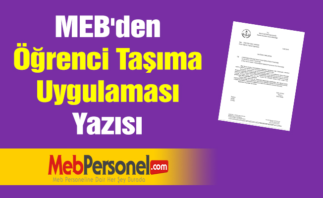 MEB'den ''Öğrenci Taşıma Uygulaması'' Yazısı