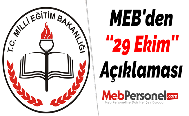 MEB'den ''29 Ekim'' Açıklaması