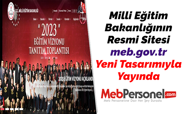 Milli Eğitim Bakanlığının Resmi Sitesi meb.gov.tr Yeni Tasarımıyla Yayında
