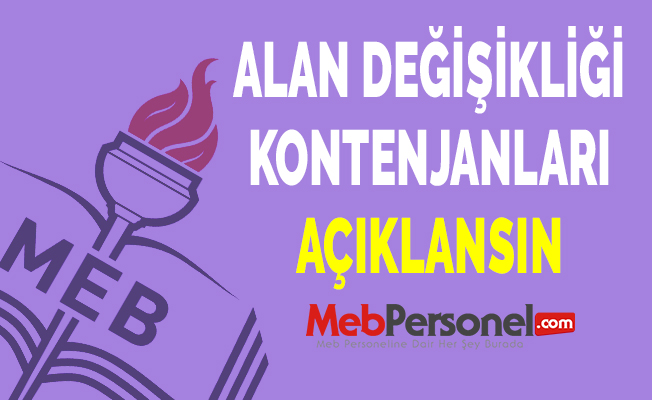 ALAN DEĞİŞİKLİĞİ KONTENJANLARI AÇIKLANSIN