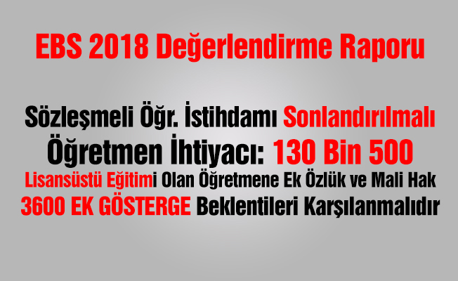 EBS, 2018 İzleme ve Değerlendirme raporunu açıkladı