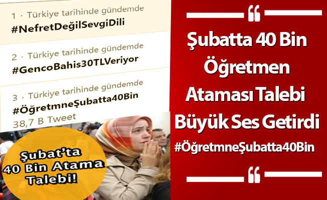 Şubatta 40 Bin Öğretmen Ataması Talebi Büyük Ses Getirdi