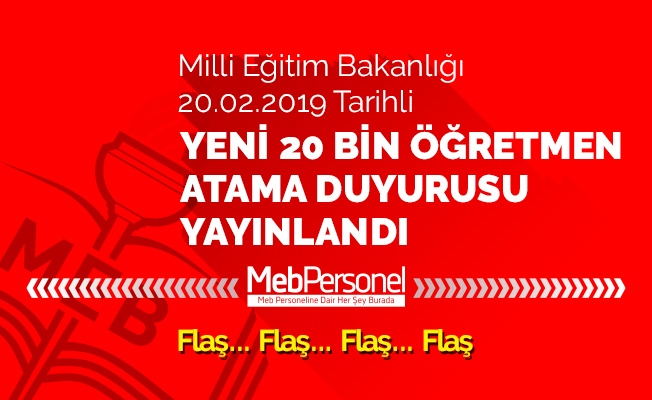 FLAŞ... MEB'DEN YENİ 20.000 ÖĞRETMEN ATAMA TAKVİMİ