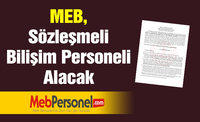 MEB, Sözleşmeli Bilişim Personeli Alacak
