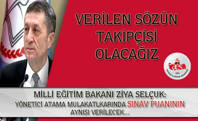 AES: VERİLEN SÖZÜN TAKİPÇİSİ OLACAĞIZ