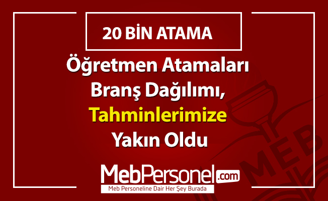 Öğretmen Atamaları Branş Dağılımı, Tahminlerimize Yakın Oldu